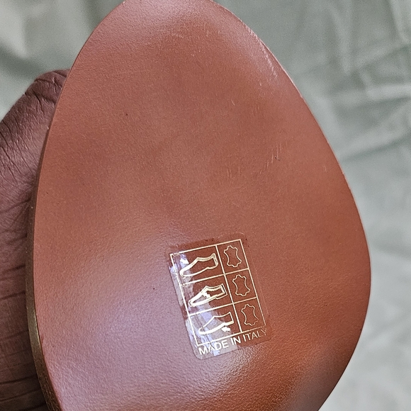 Dolce & Gabbana Brown Leather Studded Luxury Sandals Heels Size 5 US( Worn 1x) - Picture 11 of 16